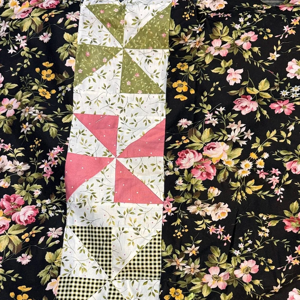 Handmade black floral